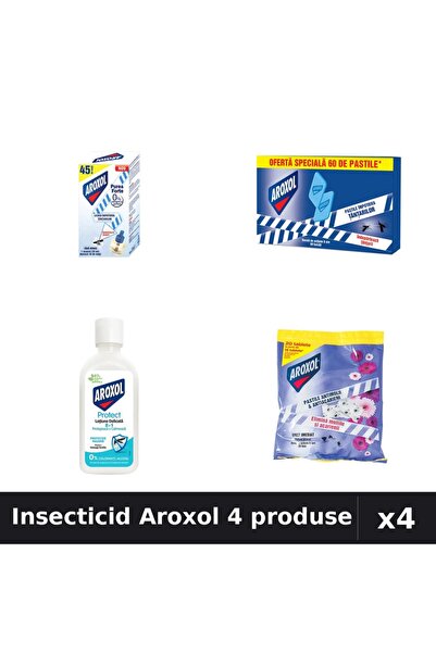 Aroxol Set 4 Insecticid - Aparat Electric, Pastile 60+20 buc, Loțiune 85ml