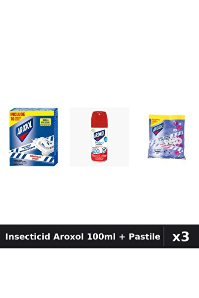 Aroxol Set 3 Insecticid - Spray 100ml + Pastile Anti-Insecte 20buc - Protecti...