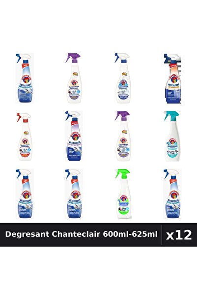Chanteclair Set 12 Degresant Universal 600ml-625ml - 8 Arome, Detartrant, Ant...