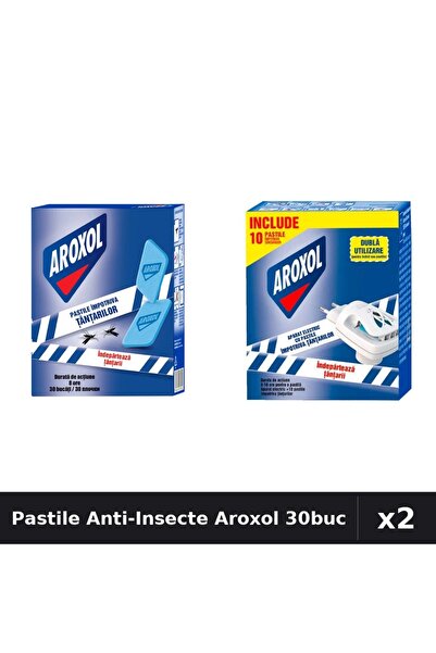 Aroxol Set 2 Pastile Anti-Insecte 30 buc - Protecție Eficientă Gandaci, Țânța...