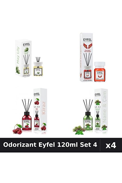 Eyfel Set 4 Odorizant Camera Betisoare 120ml - Lacramioare, Red Dragon, Cireș...