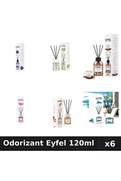 Eyfel Set 6 Odorizant Camera Betisoare - 6 Arome Asortate, 120ml Parfum