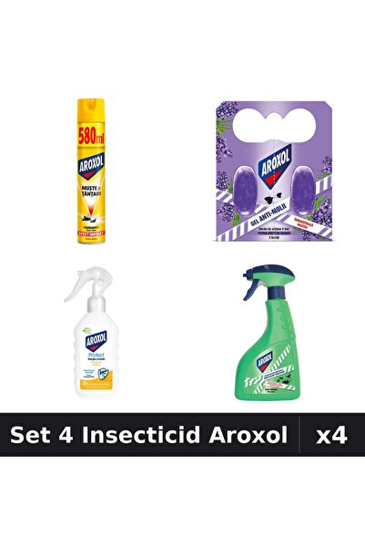 Aroxol Set 4 Produse Anti-Insecte - Loțiune Repelent Insecte Aroxol, Pastile/...