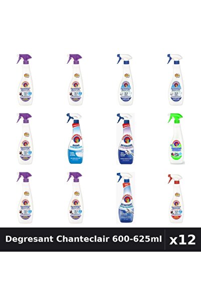 Chanteclair Set 12 Degresant Universal 600-625ml - 8 Arome Asortate, Bicarbon...