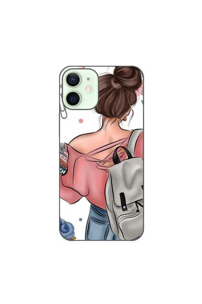 OEM Husa compatibila cu Apple iPhone 12 Mini Silicon Gel Tpu Model Girl Fashi...