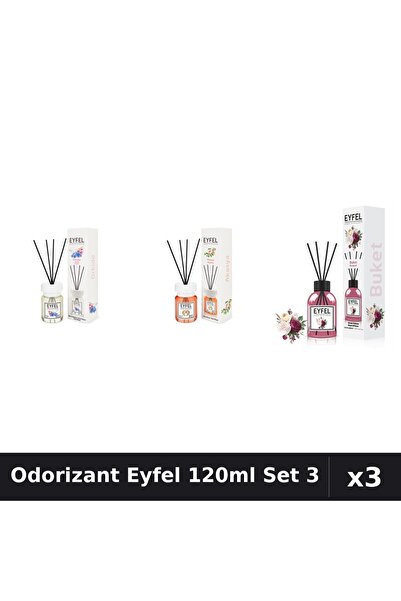 Eyfel Set 3 Odorizant Camera Betisoare 120ml - Orhidee, Acacia, Bouquet