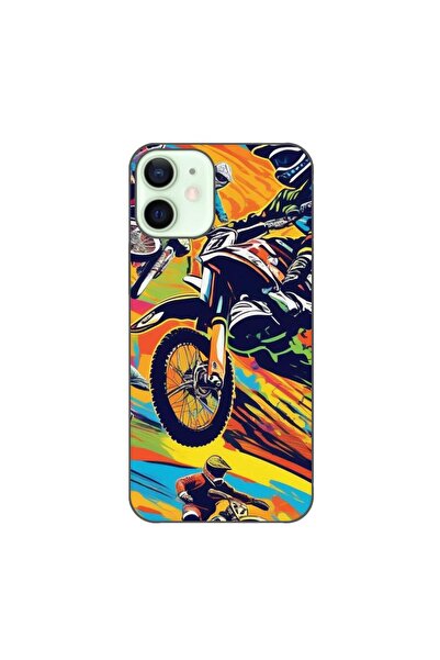 OEM Калъф, съвместим с Apple iPhone 12 Mini, силиконов гел TPU, с мотив Моток...