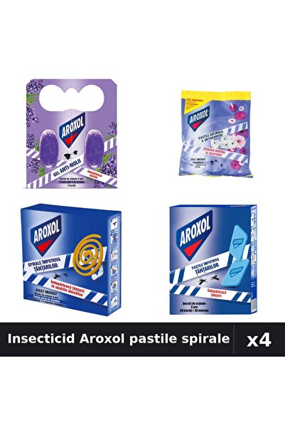 Aroxol Set 4 Insecticid Pastile Spirale Anti-Insecte - 2, 10, 20, 30 buc - Pr...