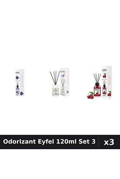 Eyfel Set 3 Odorizant Camera Betisoare 120ml - Zambile, Orhidee, Cirese