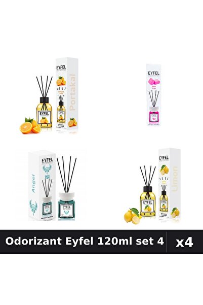 Eyfel Set 4 Odorizant Camera Betisoare 120ml - Angel, Bubble Gum, Lamaie, Por...