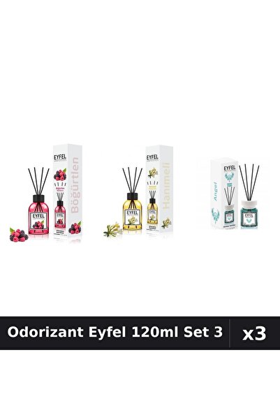 Eyfel Set 3 Odorizant Camera Betisoare 120ml - Angel, Fructe Pădure, Măia