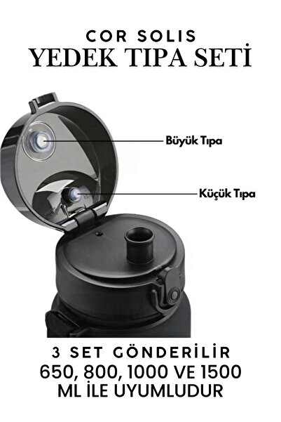 Cor Solis Yedek Suluk Tıpa Seti Uzspace Suluk Matara 650-800-1000-1500 ml ile...