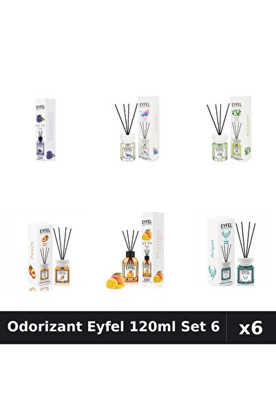 Eyfel Set 6 Odorizante Camera Betisoare 120ml - Angel, Iasomie, Mango, Orhide...