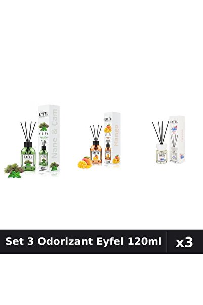 Eyfel Set 3 Odorizante Camera Betisoare, Mango, Orhidee, Pin Si Menta, 120 ml