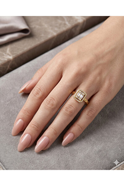 PABALAS Stainless Steel Gold Zircon Stone Adjustable Women's Ring Non-Tarnish...