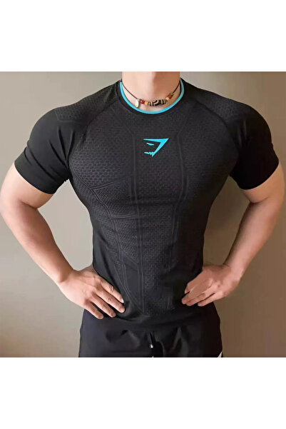 Sthxyfaith Mens Muscle Fit Seamless Training T Shirt Breathable Pattern Short...