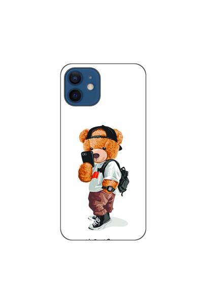 OEM Θήκη συμβατή με Apple iPhone 12, από σιλικόνη gel TPU, με σχέδιο αρκουδάκ...