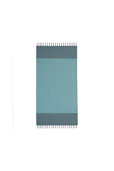 OEM Prosop Premium Hamam Verde Menta Gri cu Modele Geometrice & Franjuri 180x...