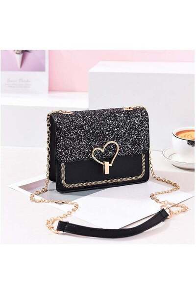 Arabest Small Crossbody Bag,Glitter Shoulder Bag,Detachable Chain Strap,Heart...