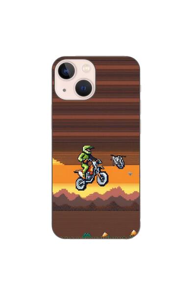 OEM Husa compatibila cu Apple iPhone 13 Mini Silicon Gel Tpu Model Pixel Art ...
