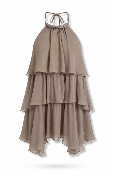 5in1Canpolat Mink Flounce Mini Dress 39971