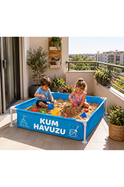 TOTTERİQ Kum Havuzu 122x122x30 cm Çocuk Oyun Havuzu Bahçe ve Balkon Kullanımı...