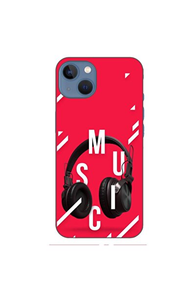 OEM Калъф, съвместим с Apple iPhone 13, силиконов гел TPU, с шарка на музикал...