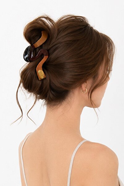 New Obsessions Large Wavy French Acetate Clasp Buckle