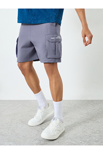 Styli Men Printed Cargo Pocket Shorts