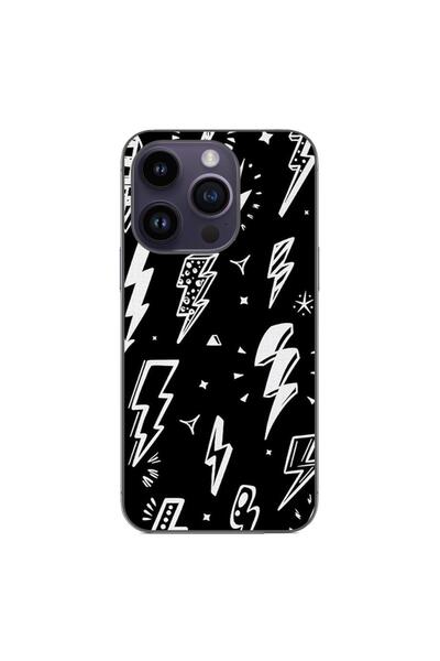 OEM Case compatible with Apple iPhone 14 Pro Silicon Gel Tpu Lightnings Pattern
