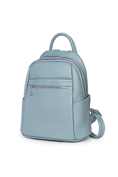 myOwn Women's leather backpack Jonathan blue