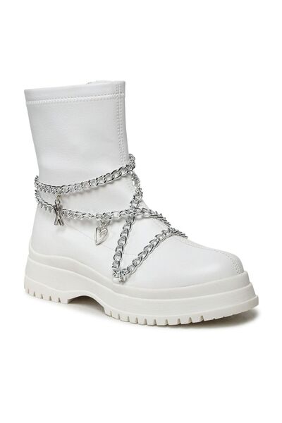 DeeZee Botine de damă WS5271-01 Albe