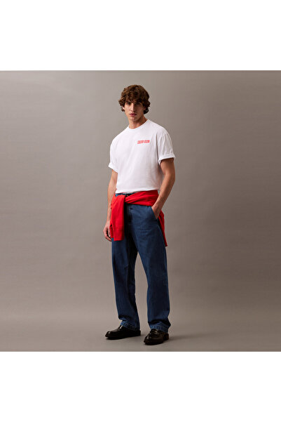 Calvin Klein Relax Vert Logo Erkek Beyaz T-Shirt