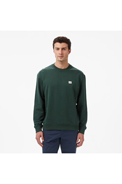 Calvin Klein Terry Badge Erkek Yeşil Sweatshirt