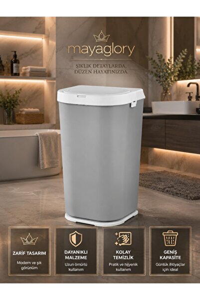 Mayaglory Mega Boy (50Litre) Otomatik Kapaklı Çamaşır Sepeti Koku Hapseden Ka...