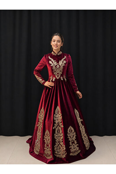 atölyekaftanbutik Hijab Borda Velvet Henna Outfit