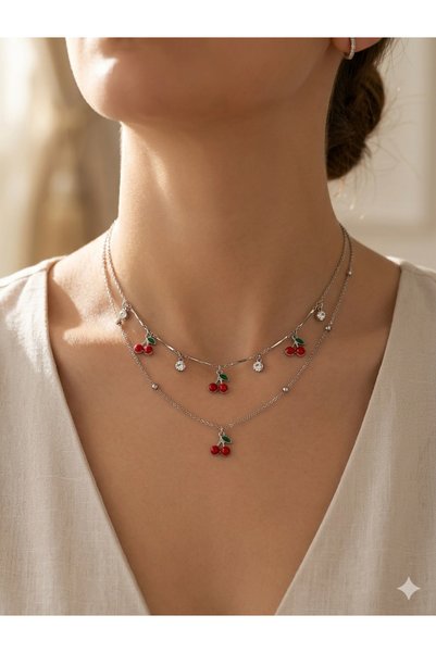 ELAS HOME Cherry Steel Necklace 🍒