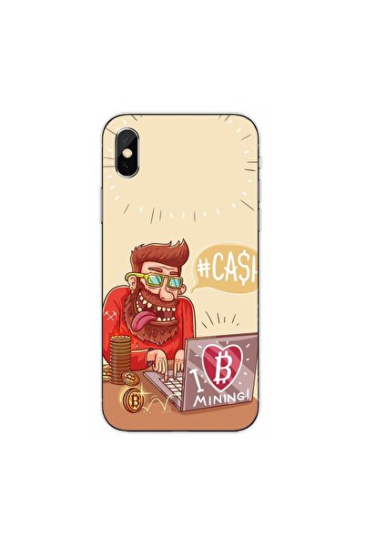 OEM Husa compatibila cu Apple iPhone XS Max Silicon Gel Tpu Model BTC Mining