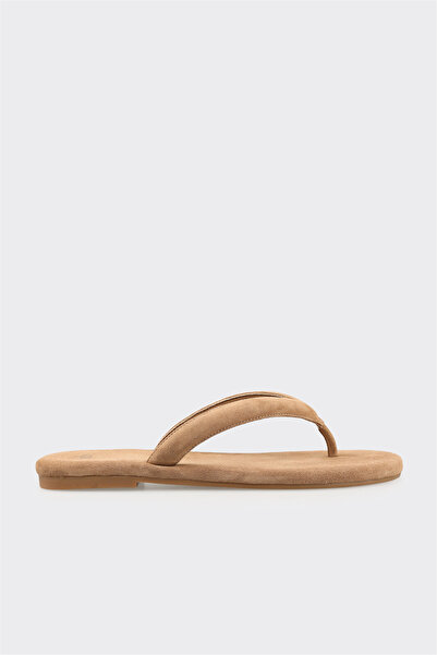 Elle Shoes Taba Deri Kadın Terlik
