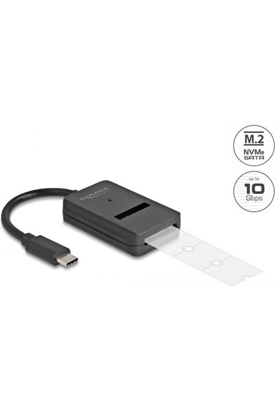 DELOCK 64198 M.2 NVMe PCIe USB-C Μαύρο