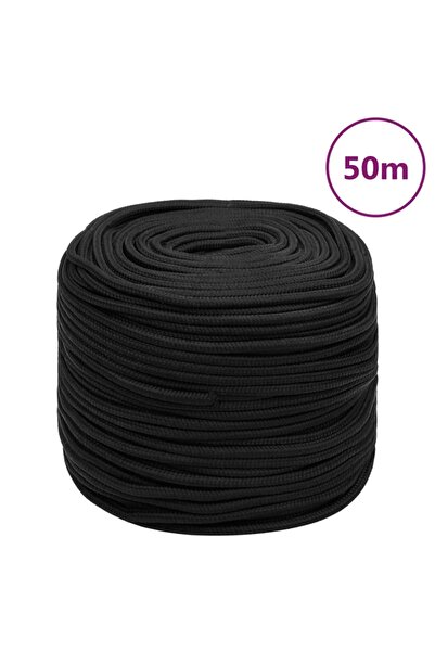 vidaxl Ναυτικό Σχοινί Ολόμαυρο 10 χιλ. 50 μ. από Πολυπροπυλένιο
