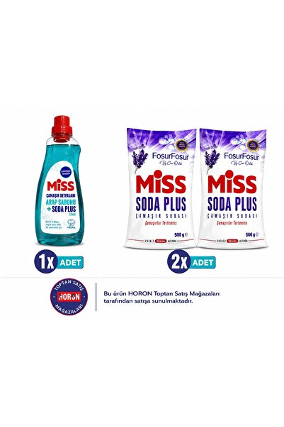 Miss ÇAMAŞIR DETERJANI ARAPSABUNU ETKİLİ 1500 ML 1 ADET SODA PLUS LAVANTA 500...