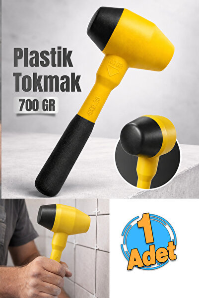 Badem10 (1 Adet) 700 gram 30 cm Kauçuk Lastik Tokmak Plastik Çekiç Fayans Mer...