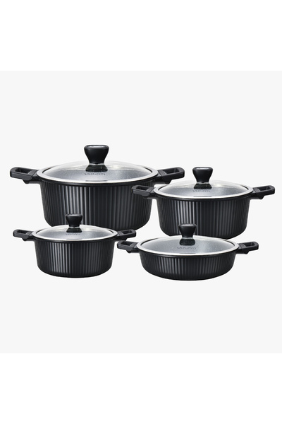 VOGATI MOCACO SERIES 8PCS TITANIUM GRANITE COATING NON STICK INDUCTION COOKWA...