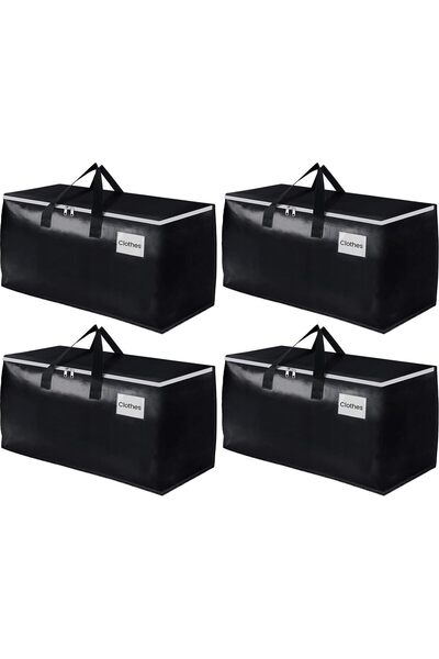 Yoawllty 4 Pack Heavy Duty Waterproof Moving Storage Bags , 93L Zipper Organi...