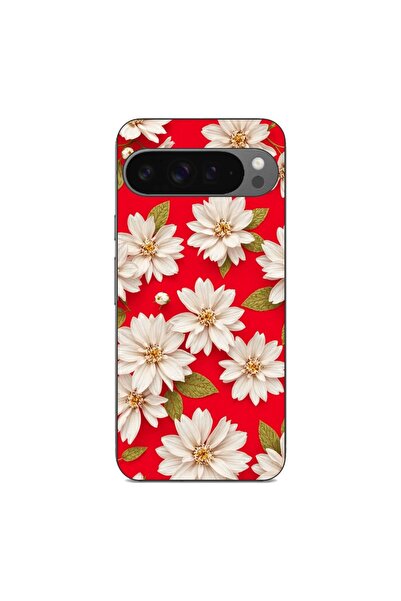 OEM Husa compatibila cu Google Pixel 9 Pro XL Silicon Gel Tpu Model White Flo...