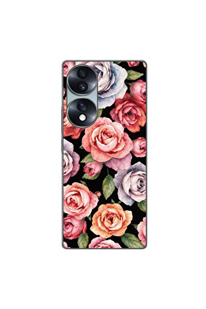 OEM Husa compatibila cu Honor 70 Silicon Gel Tpu Model Colorfull Roses Pattern