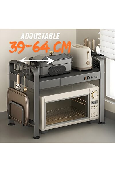 Kdhome Raft Organizator Metalic Cuptor Microunde Micro Space, Ajustabil, Etaj...