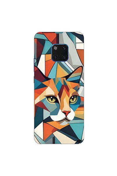 OEM Husa compatibila cu Huawei Mate 20 Pro Silicon Gel Tpu Model Cubic Cat Art