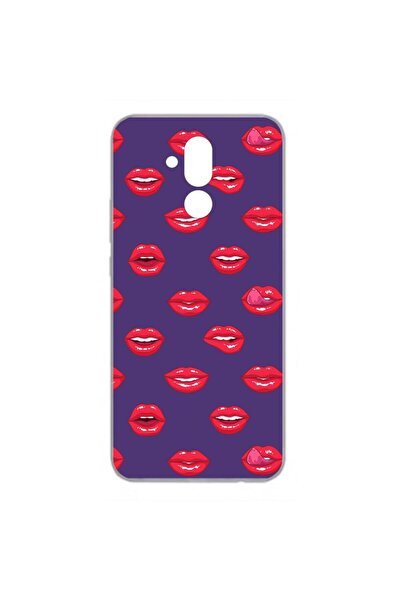 OEM Калъф, съвместим с Huawei Mate 20 Lite, силиконов гел TPU с шарка на устни